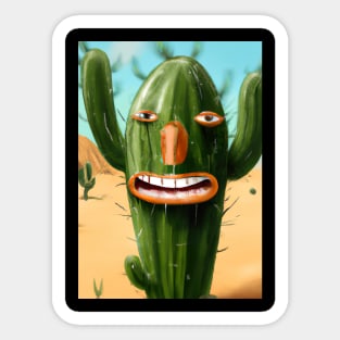 Laughing cactus in the desert Sticker